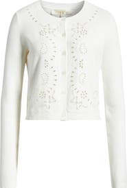 LoveShackFancy Leda Eyelet Cardigan