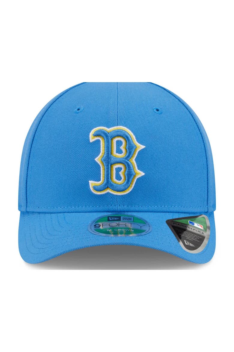 Men's New Era  Light Blue Boston Red Sox Player Replica 9FORTY Adjustable Hat, Alternate, color, Light Blue