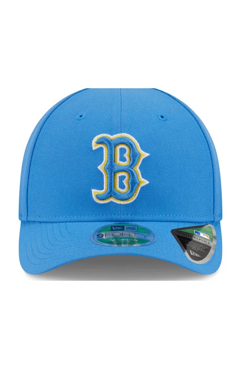 New Era Men's New Era  Light Blue Boston Red Sox Player Replica 9FORTY Adjustable Hat, Alternate, color, Light Blue