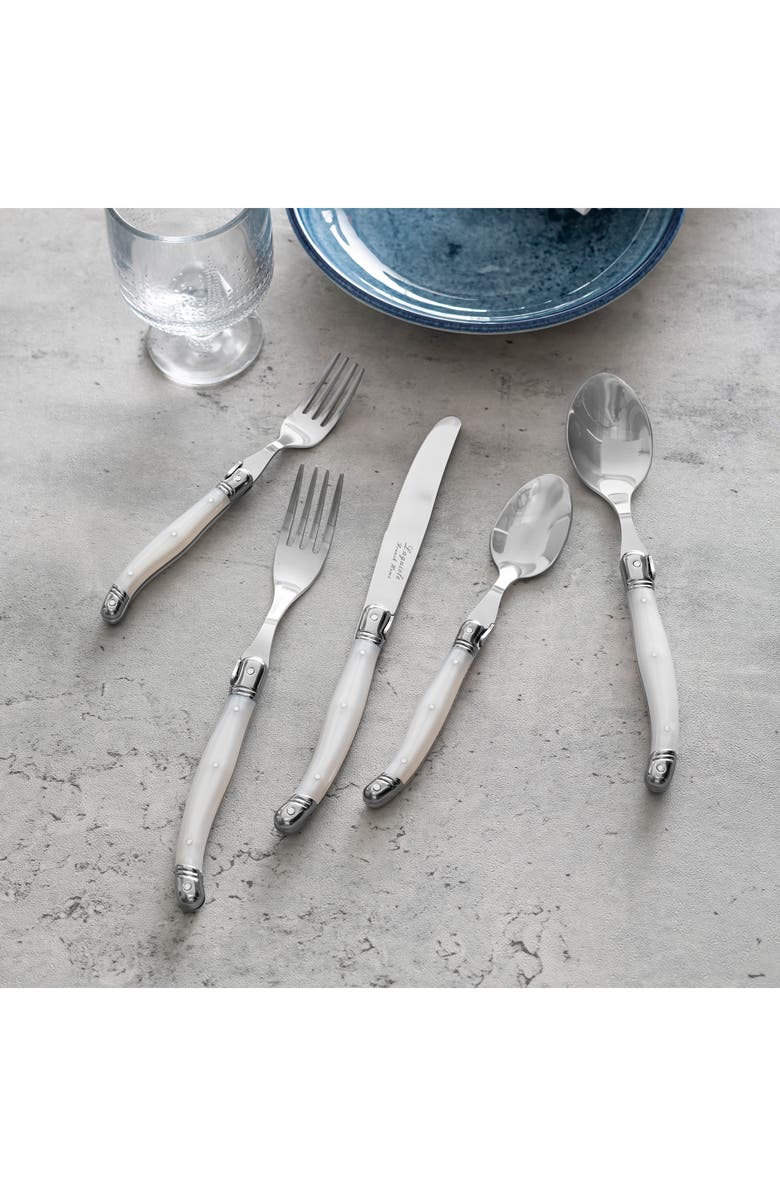 FRENCH HOME 20-Piece Laguiole Connoisseur Flatware Set, Alternate, color, Pearl White