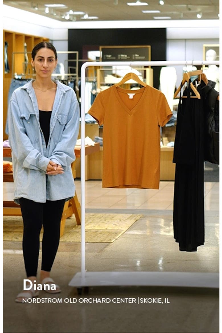 Stretch Cotton Blend V-Neck T-Shirt video