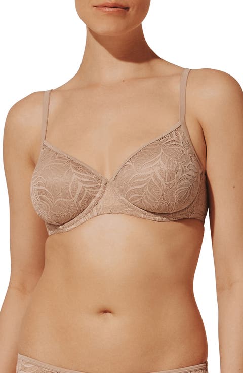 Feather Lace Underwire Demi Bra