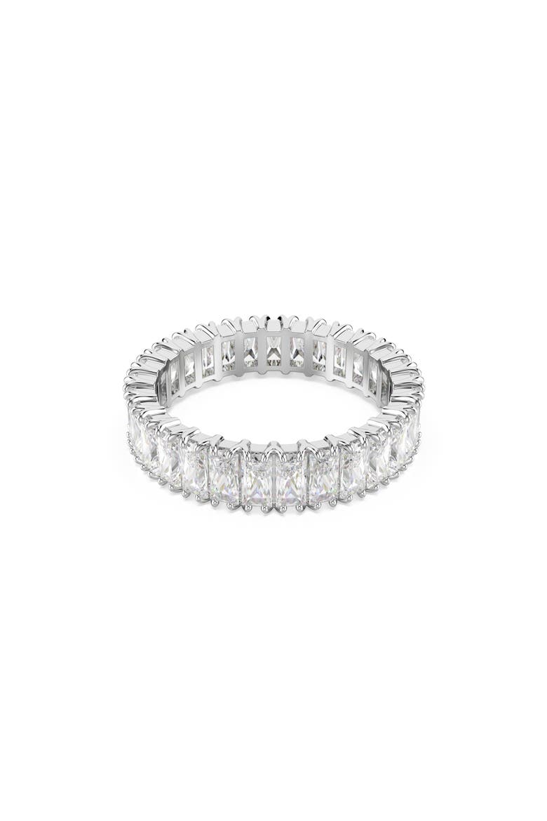 Matrix Baguette Crystal Eternity Ring, Main, color, WHITE GOLD