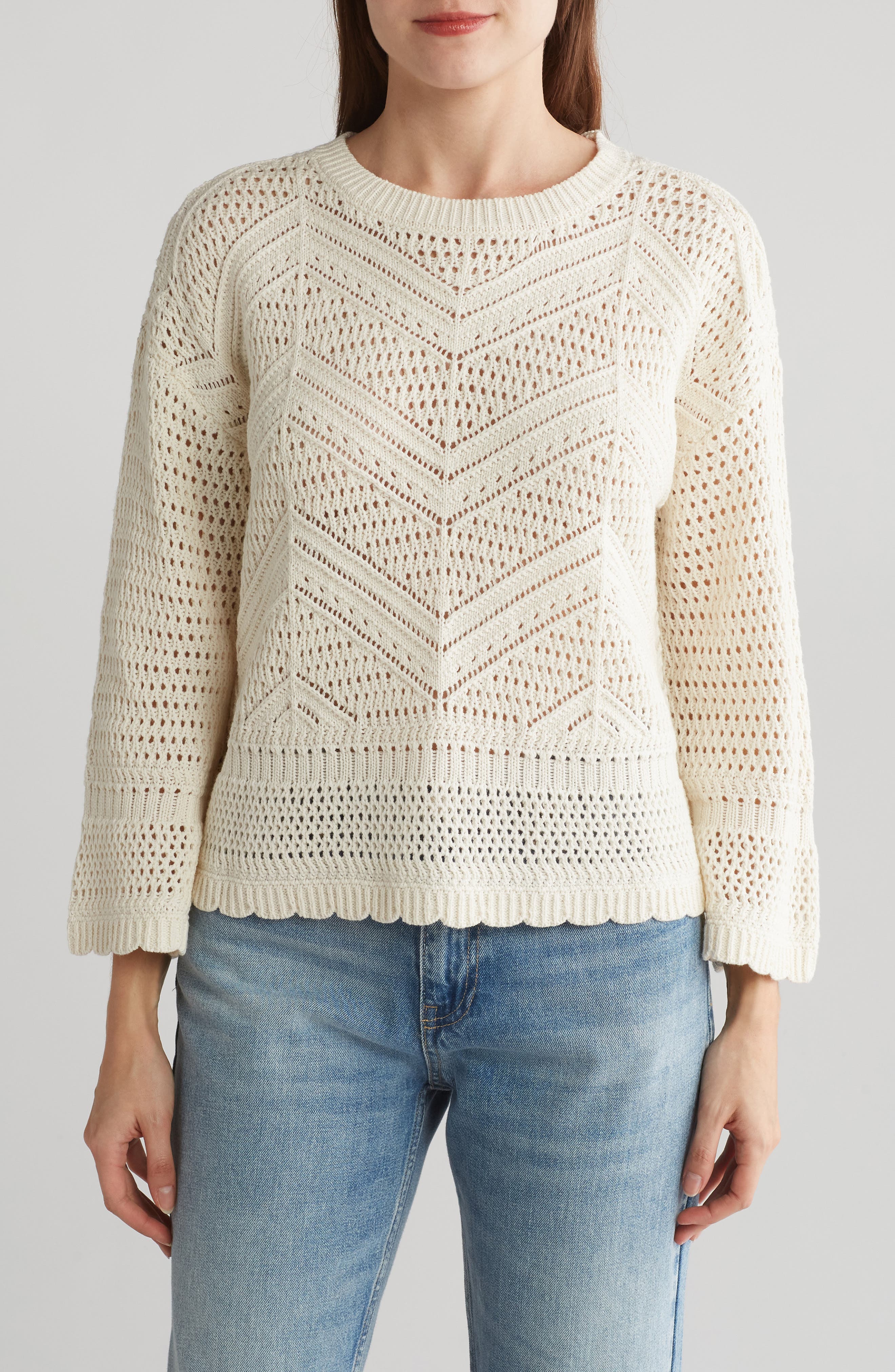 BY DESIGN Eliana Openwork Sweater