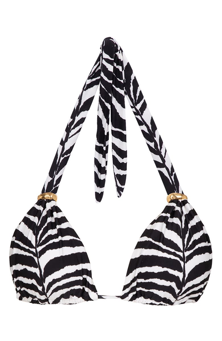 ViX Paula Hermanny Bia Zebra Print Triangle Bikini Top, Alternate, color, Black Multi