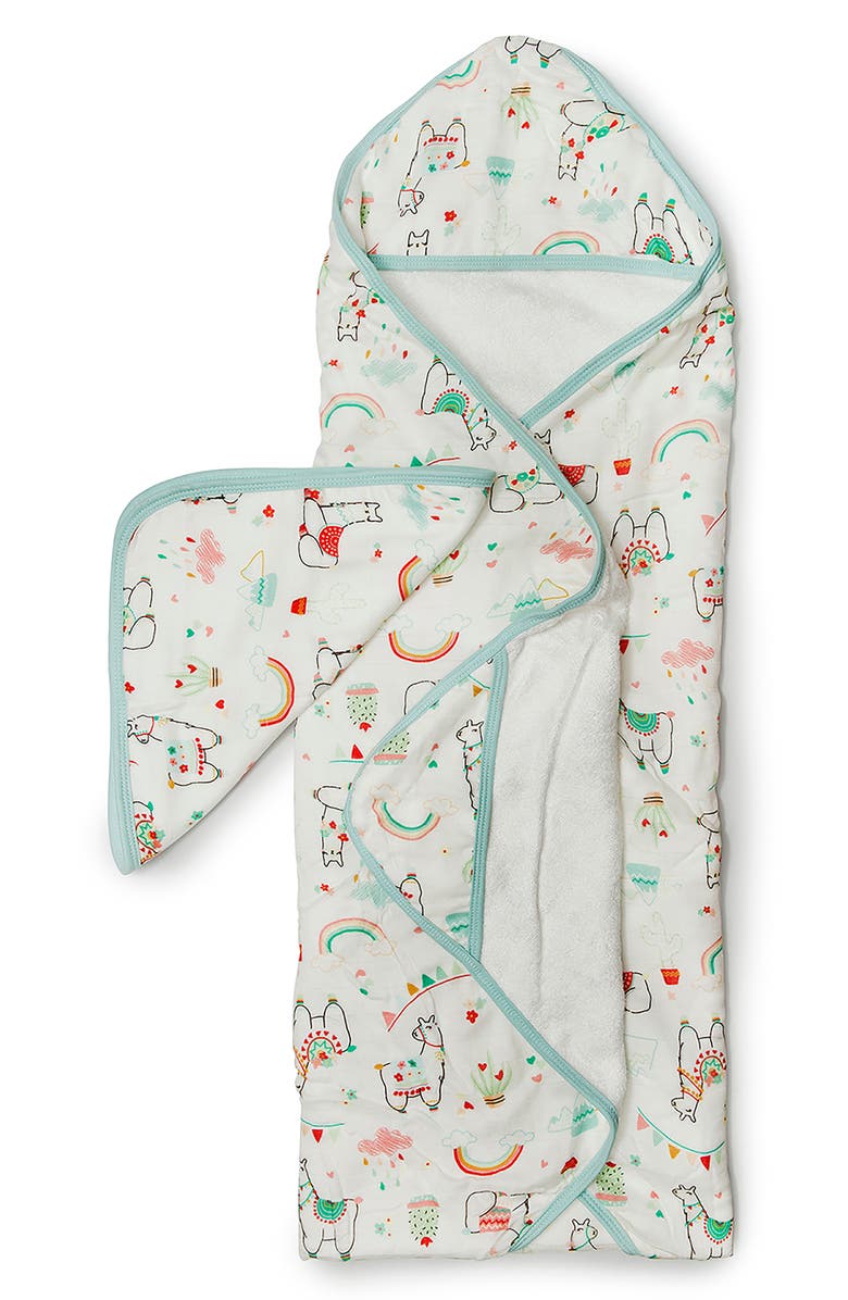 Loulou Lollipop Muslin Hooded Towel & Washcloth Set, Main, color, 