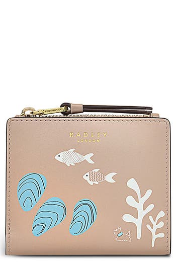 Radley Sea Swimming Bifold Leather Wallet In Multi