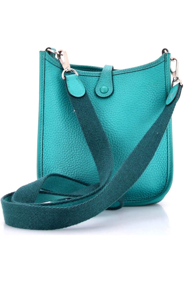 Pre-Owned Hermes Evelyne Bag Gen III Clemence TPM, Alternate, color, Turquoise