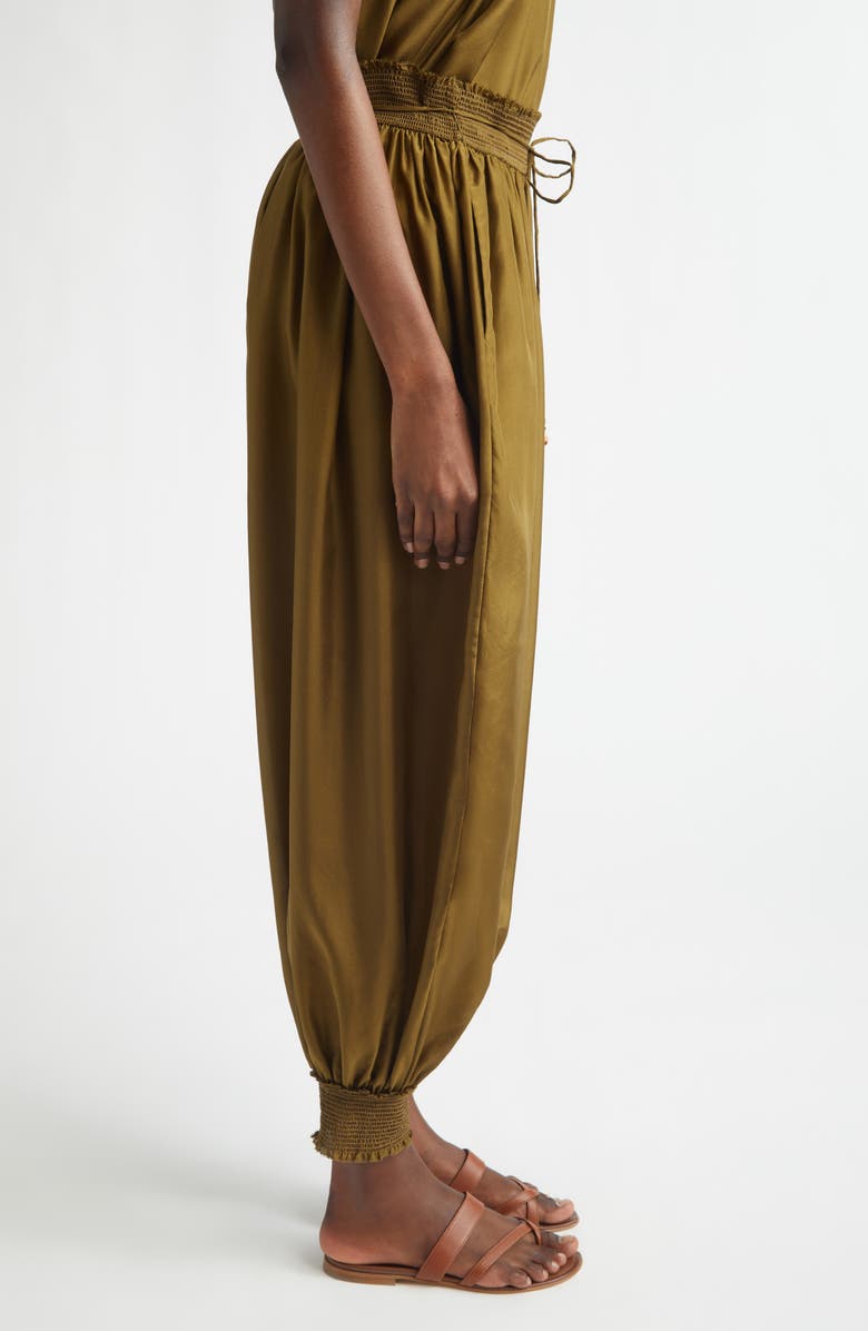 Zimmermann Mahon Silk Harem Pants, Alternate, color, Olive