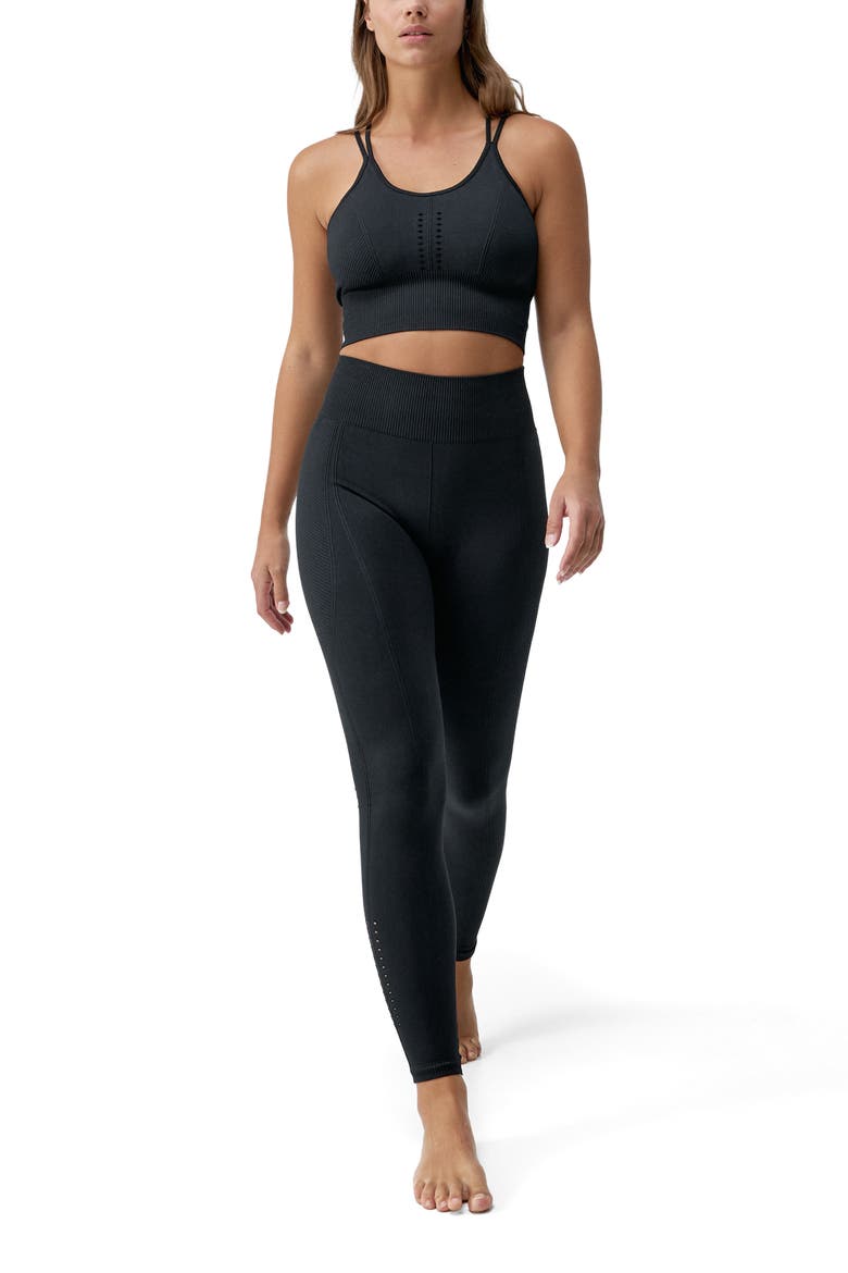 India Medium Support Seamless Sport Top, Alternate, color, Black