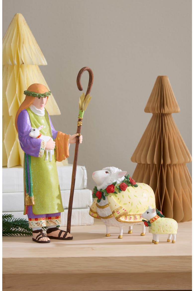 Patience Brewster Nativity Shepherd 3-Piece Set, Alternate, color, GREEN