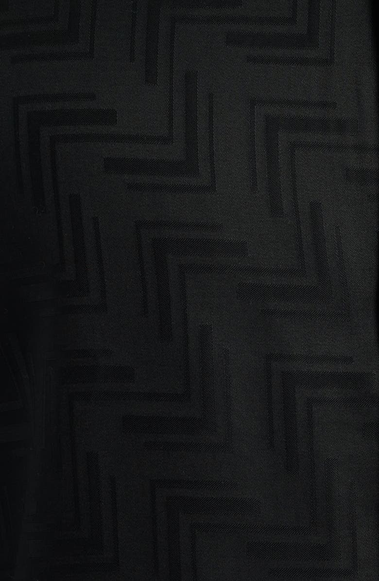 Emporio Armani Short Sleeve Lyocell Button-Up Shirt, Alternate, color, Solid Black