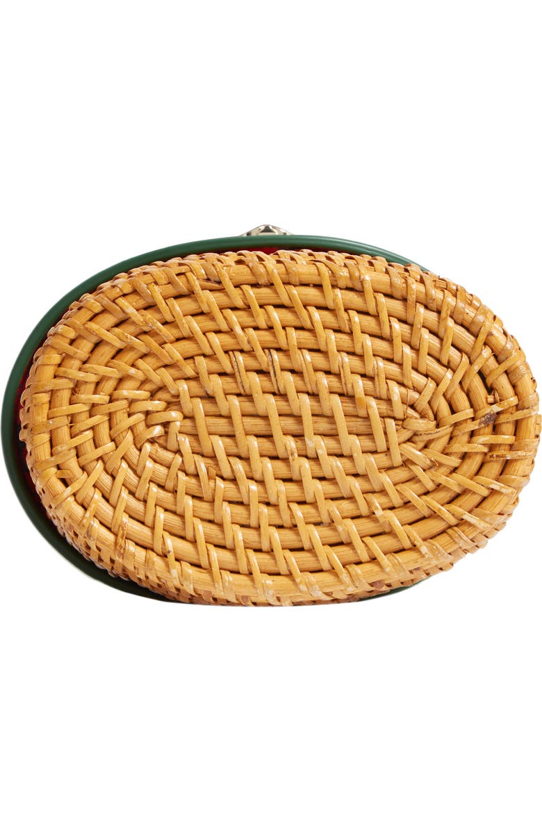 Kate Spade New York mini rose rattan bucket bag, Alternate, color,