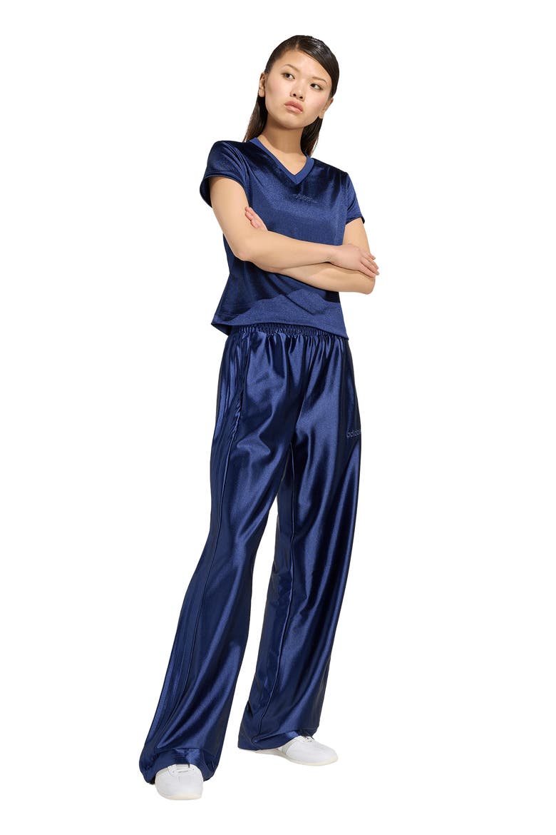 Satin Wide Leg Pants, Alternate, color, DARK BLUE