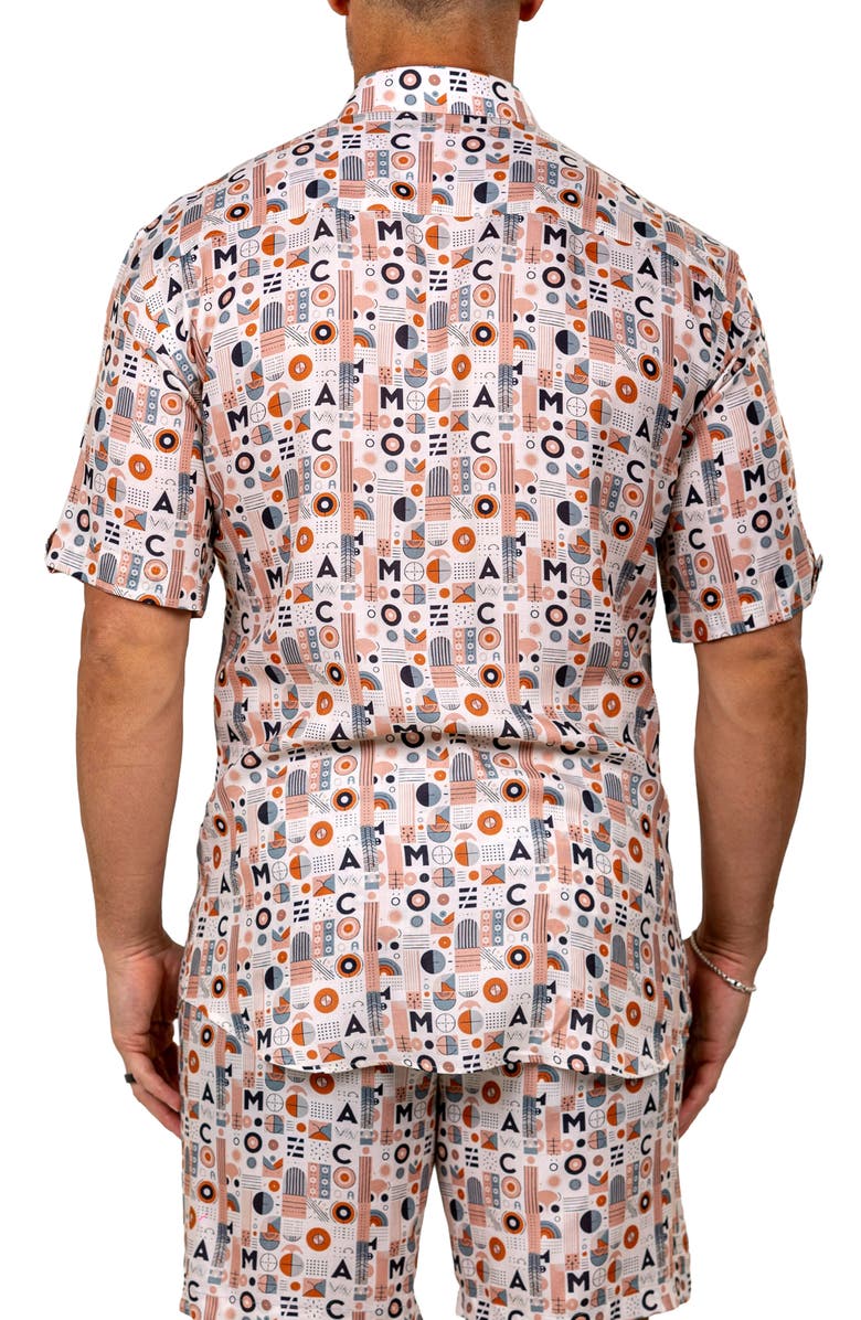 Maceoo Galileo Marthy Short Sleeve Button-Up Shirt, Alternate, color, Pink
