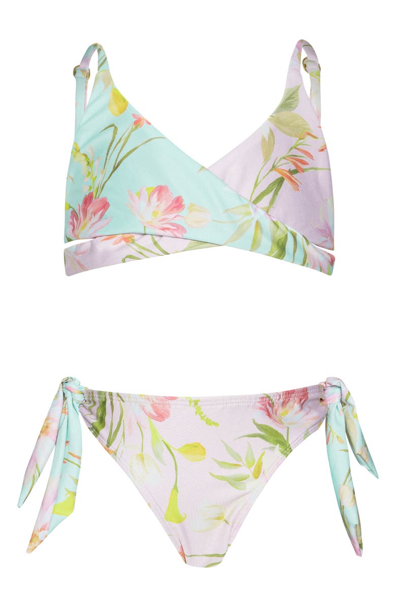 PQ SWIM Kids' Gianna Two-Piece Swimsuit, Main, color, Petal Pink