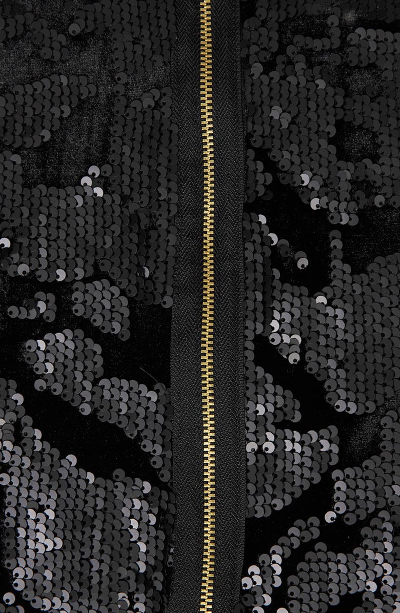 Topshop Sequin Velvet Shift Dress, Alternate, color,