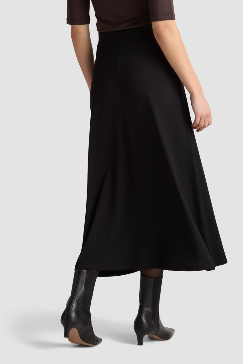 Grace A-line Jersey Midi Skirt, Alternate, color, Black