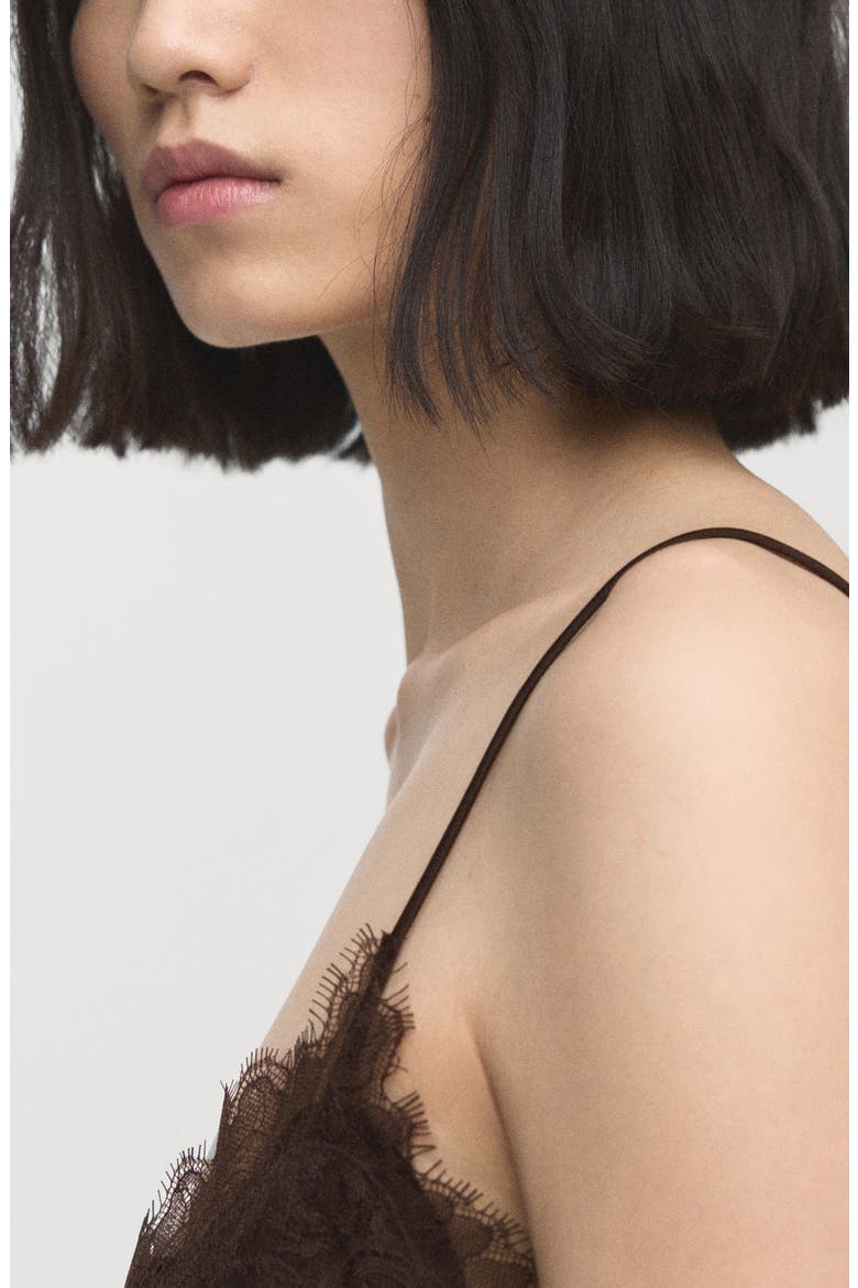 Tity Lace Trim Camisole, Alternate, color, BROWN