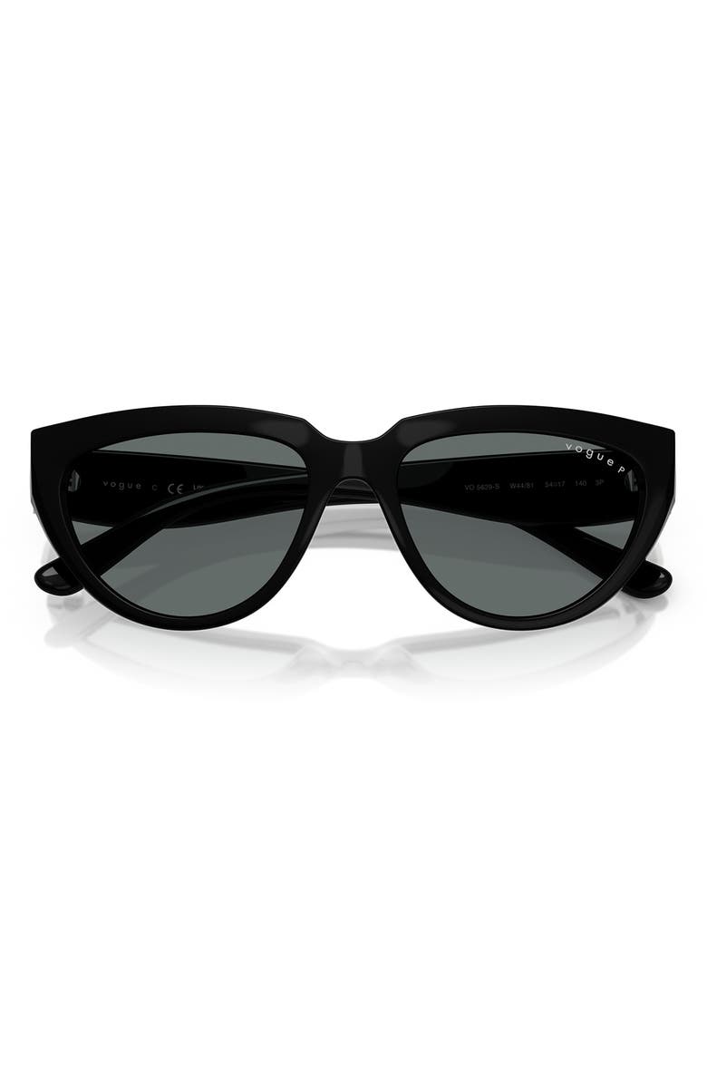 VOGUE 54mm Polarized Cat Eye Sunglasses, Alternate, color, Black
