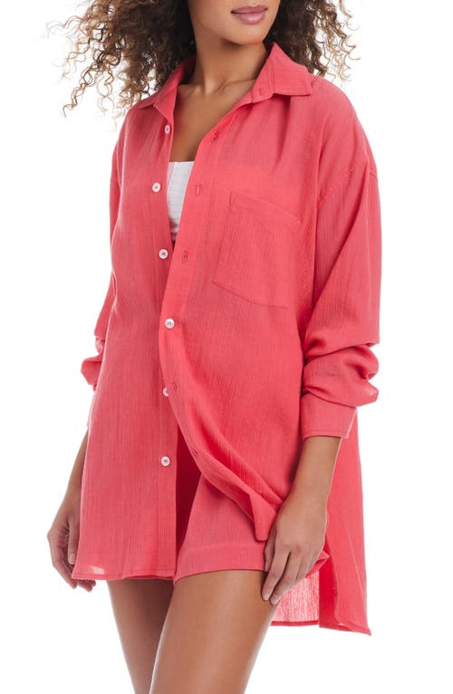 Sanctuary Oversize Beach Button-down Cover-up
