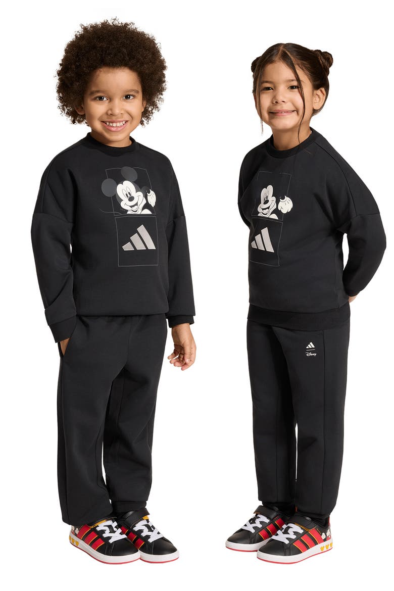 x Disney Kids' Mickey Mouse Sweatshirt & Joggers Set, Alternate, color, BLACK/ OFF WHITE