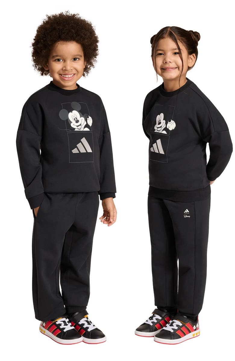 adidas Originals x Disney Kids' Mickey Mouse Sweatshirt & Joggers Set, Alternate, color, Black/ Off White