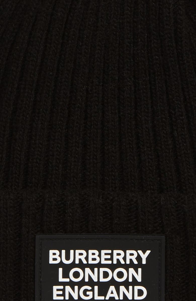 Burberry Logo Patch Wool Beanie, Alternate, color, 