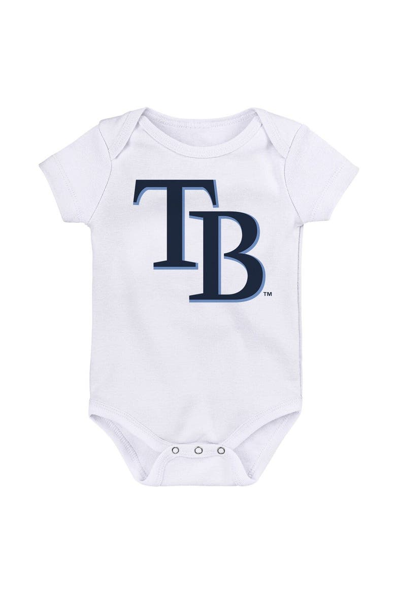 Newborn & Infant Light Blue/Navy/White Tampa Bay Rays Minor League Player Three-Pack Bodysuit Set, Alternate, color, Light Blue