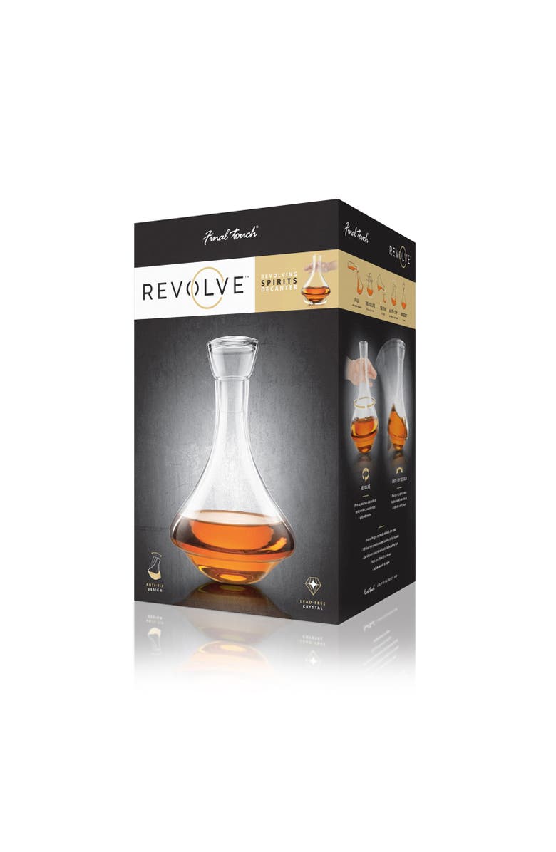 FINAL TOUCH Revolve - Revolving Spirits Decanter with Stopper, Alternate, color, Clear