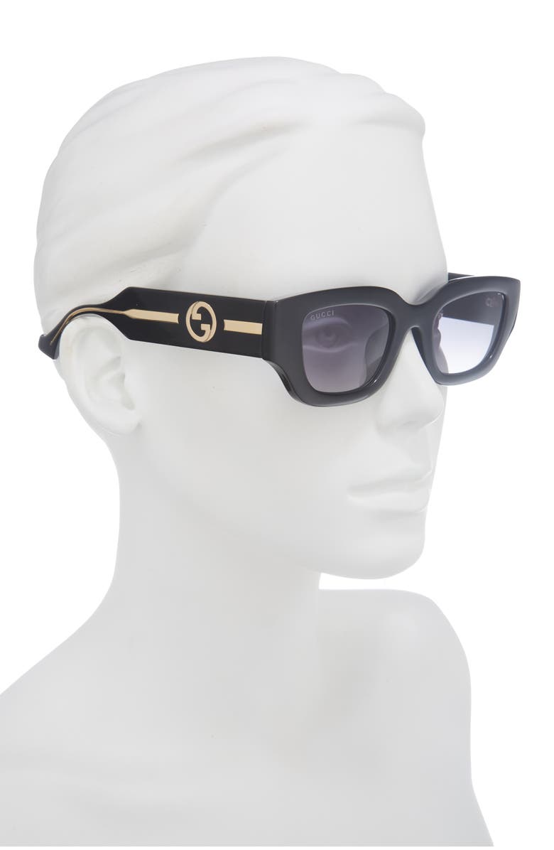 Gucci 51mm Cat Eye Sunglasses, Alternate, color, Black Crystal Grey