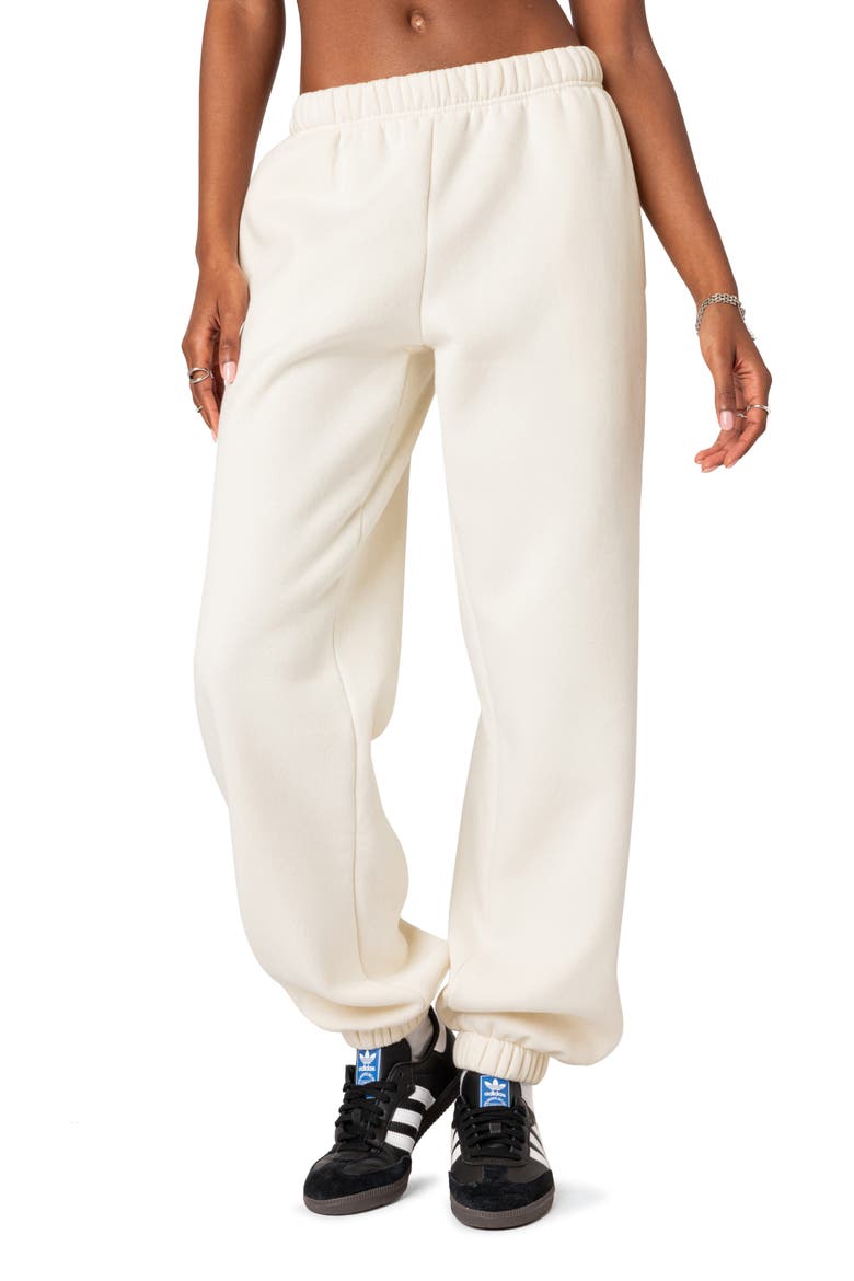 Clark Oversize Cotton Blend Sweatpants, Main, color, CREAM
