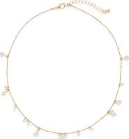 NORDSTROM RACK Floating Cubic Zirconia & Faux Pearl Necklace