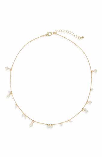 NORDSTROM RACK Floating Cubic Zirconia & Faux Pearl Necklace