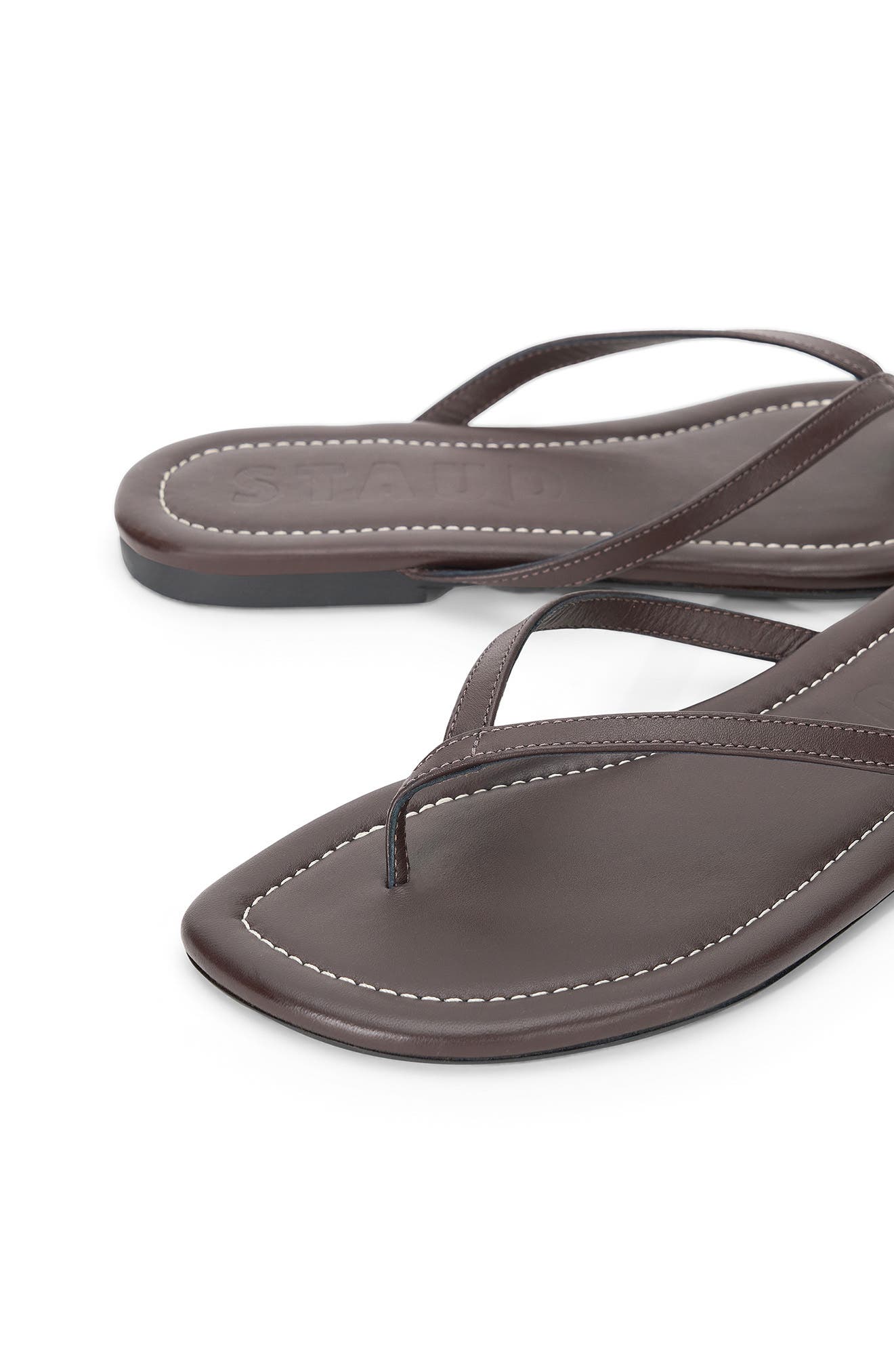 STAUD Freja Thong Slide Sandal, Alternate, color, Espresso