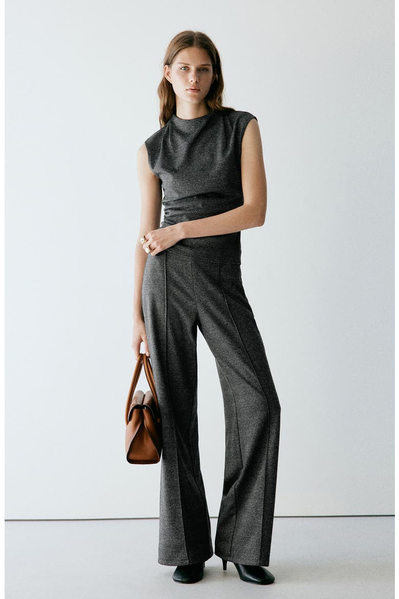 Draped Sleeveless Top, Alternate, color, BLACK