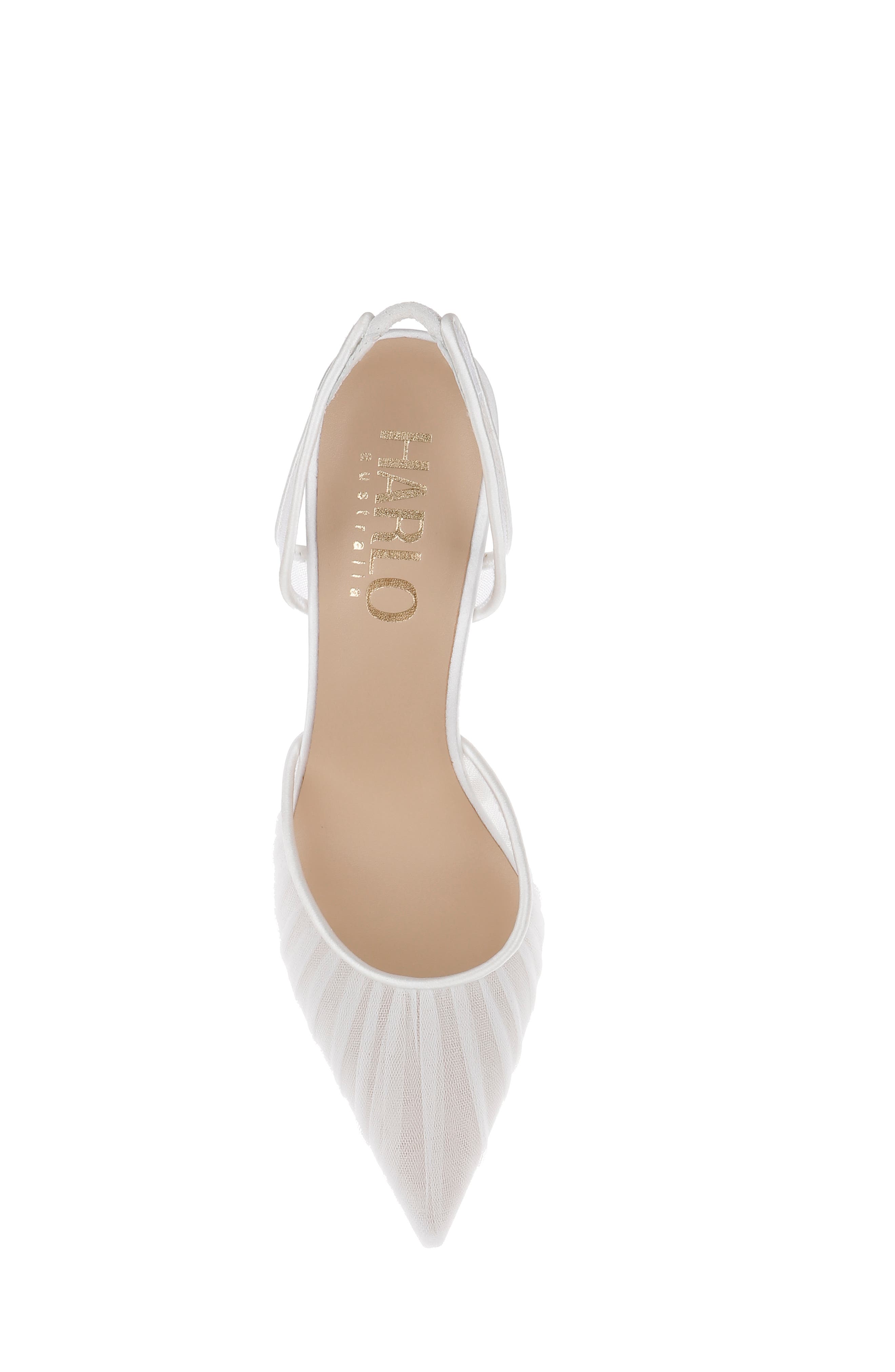 HARLO Australia Gigi Tulle - Pleated Tulle Bridal Slingback, Alternate, color, Soft White Satin