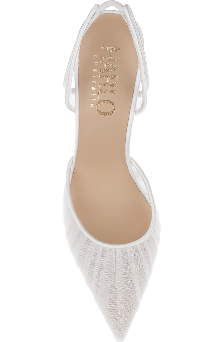 HARLO Australia Gigi Tulle - Pleated Tulle Bridal Slingback, Alternate, color, Soft White Satin