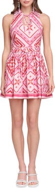Avec Les Filles Print Sleeveless Minidress