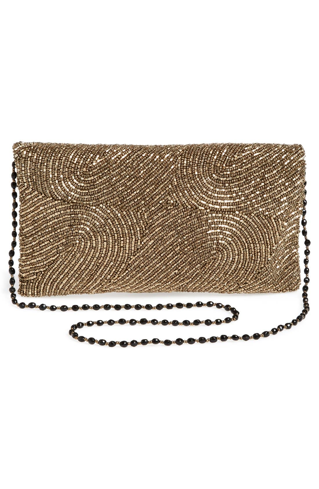 Beaded Clutch, Alternate, color, ANTIQUE GOLD