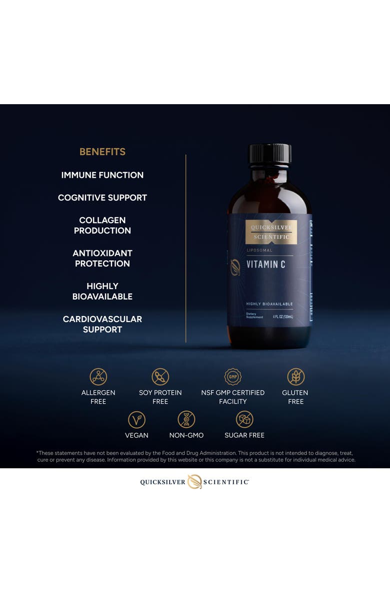 Quicksilver Scientific Liposomal Vitamin C Liquid Immune Support Supplement, Alternate, color, NO COLOR
