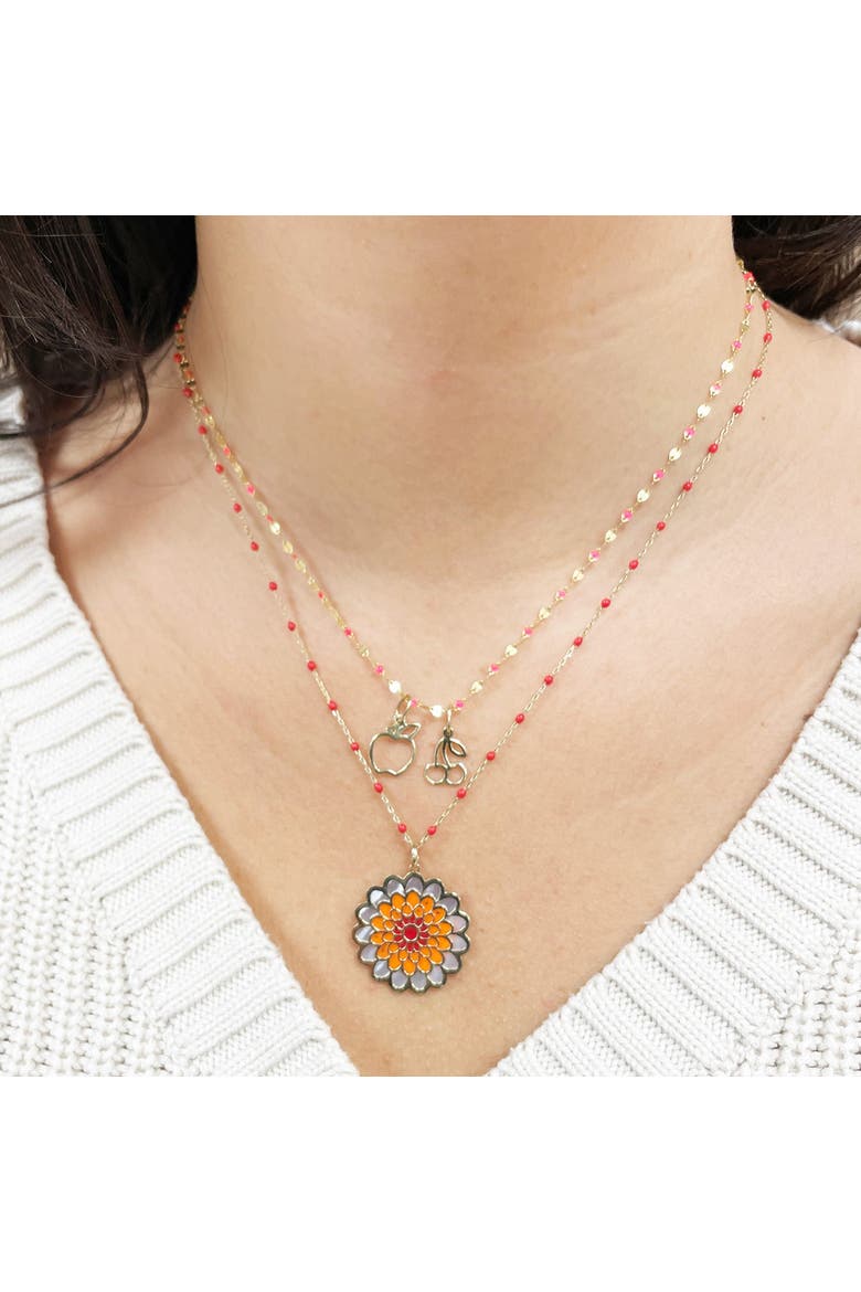 Mini Gold Cherry Charm, Alternate, color, Yellow Gold