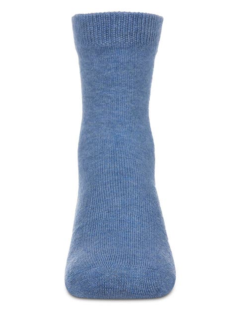 Memoi Kids' Basic Cotton Blend Crew Socks In Blue