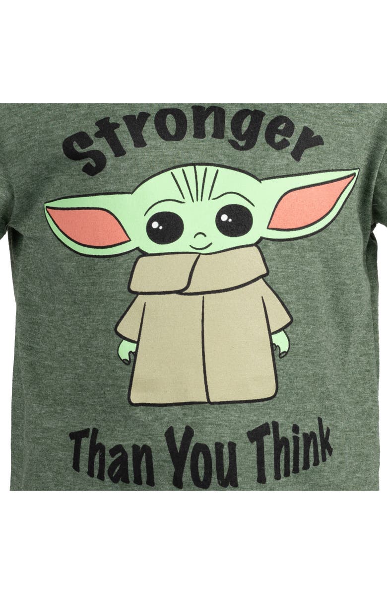 Star Wars Baby Yoda The Mandalorian T-Shirt & French Terry Shorts Set, Alternate, color, Green / Grey