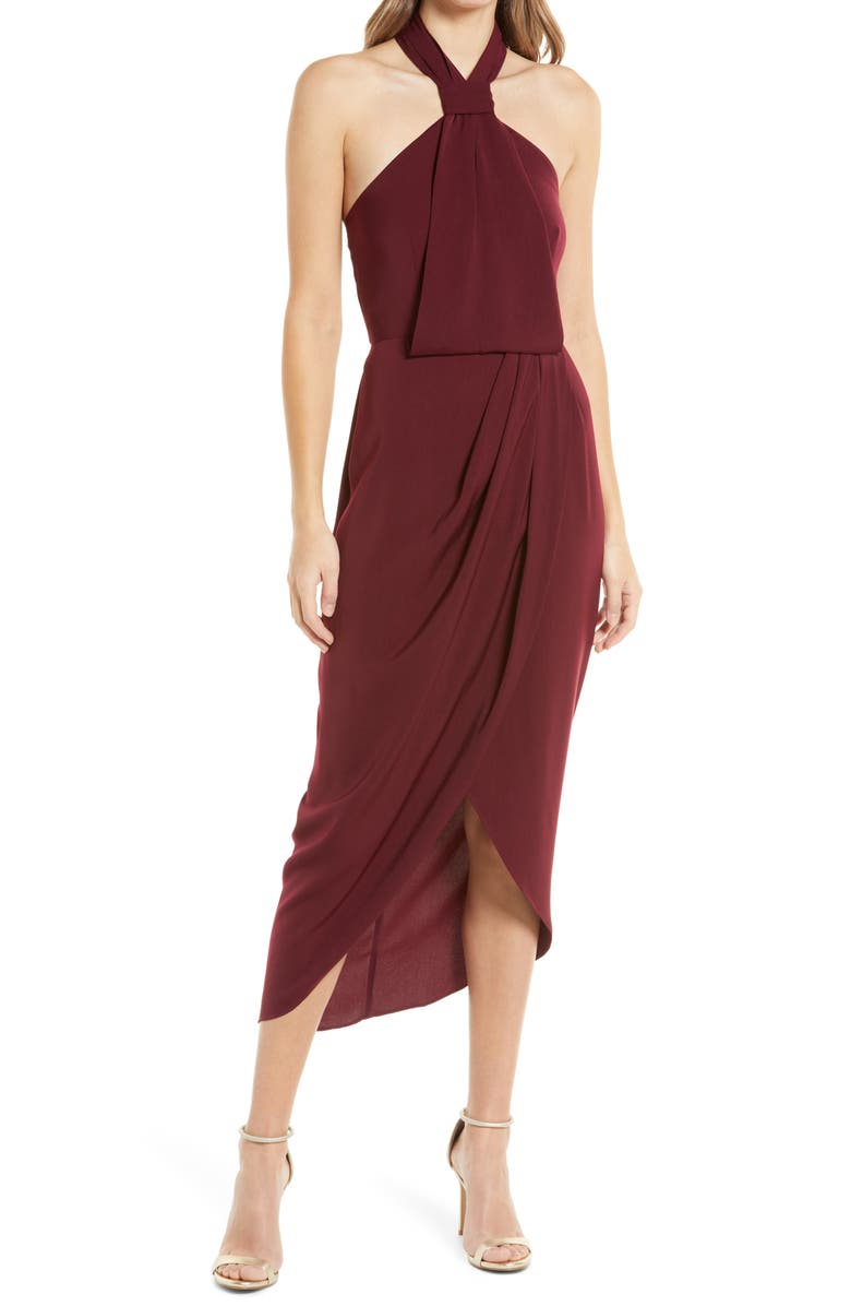 Shona Joy Knotted Tulip Hem Gown, Main, color,