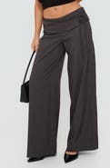Princess Polly Silver Moon Tie Wide Leg Pants