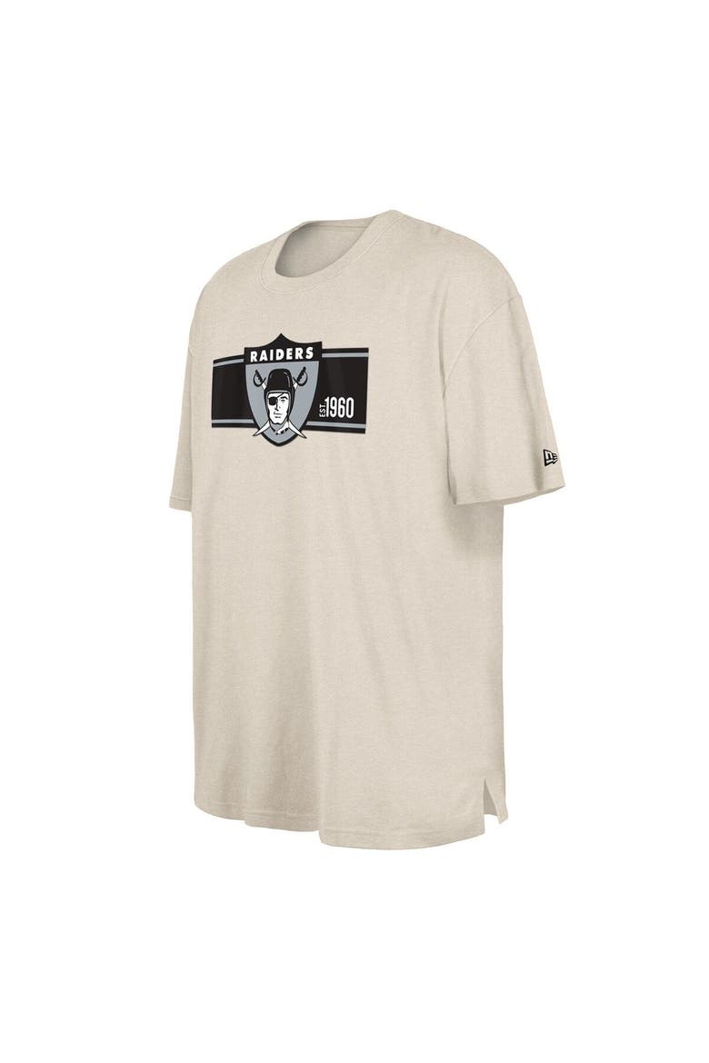 Men's New Era  Cream Oakland Raiders Third Down Big & Tall Historic T-Shirt, Alternate, color, Cream