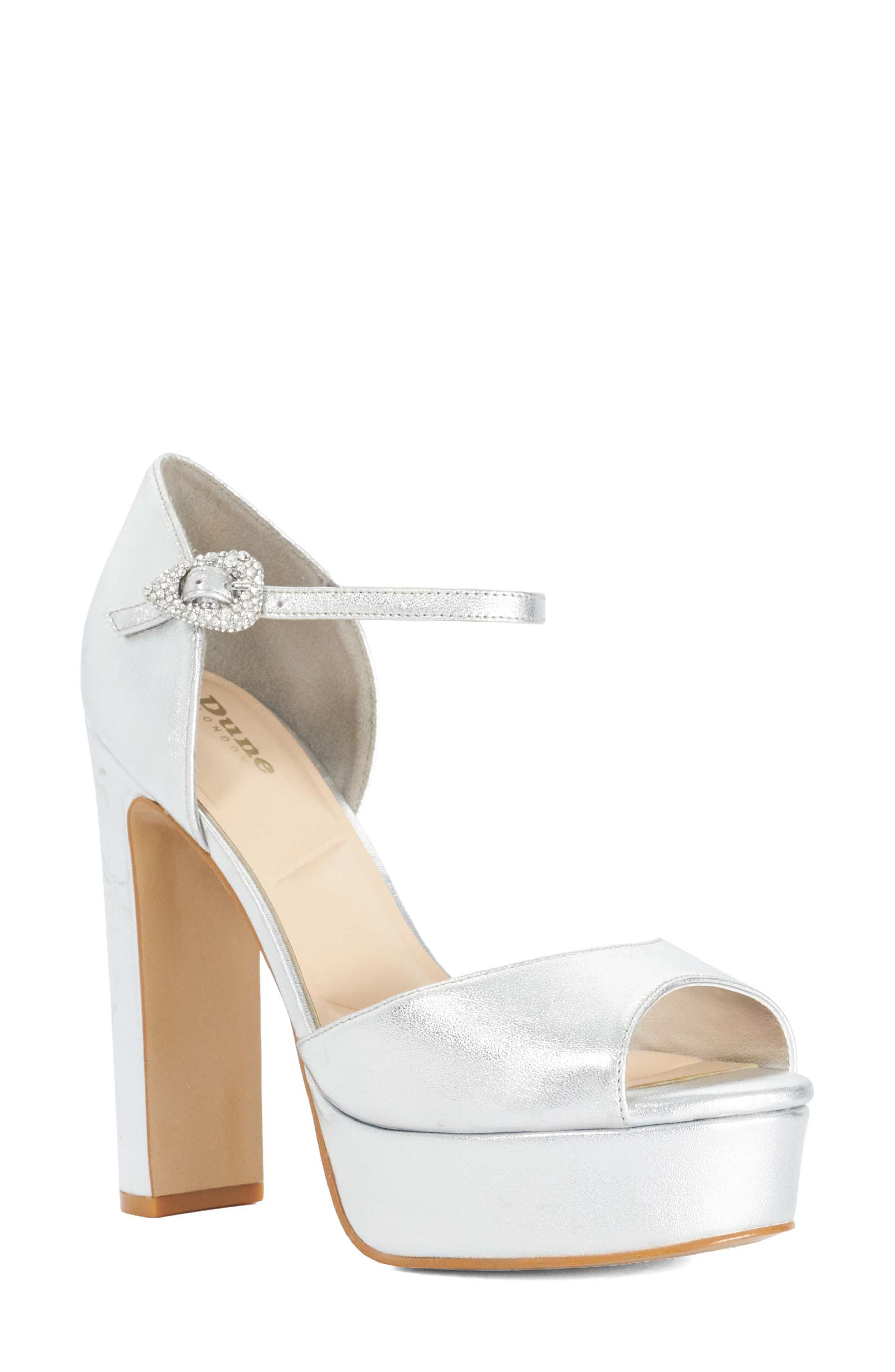 Myans Faux Leather Platform Sandal, Main, color, SILVER