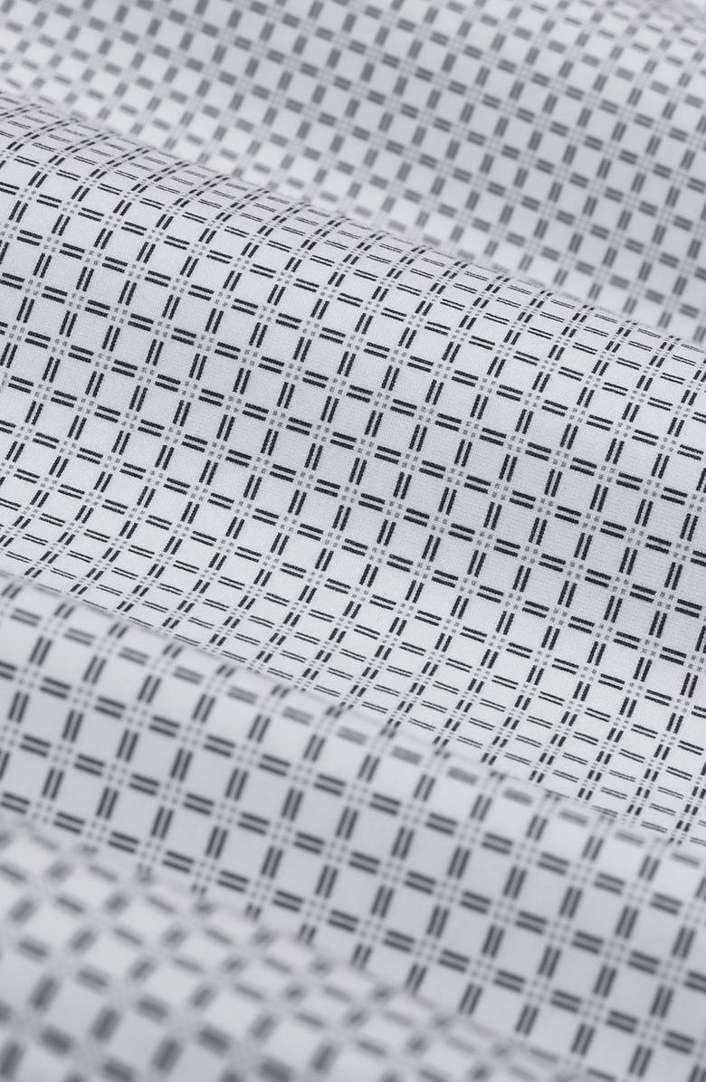 Bugatchi Brent OoohCotton<sup>®</sup> Windowpane Print Button-Down Shirt, Alternate, color, White