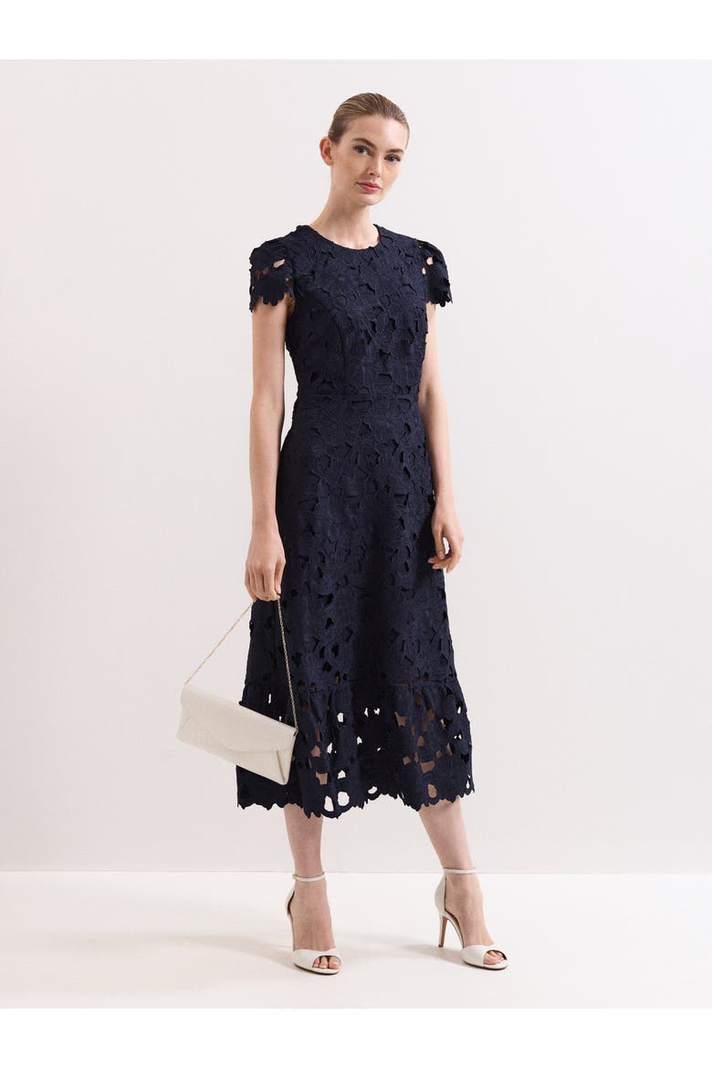 phase eight blue lace dress Phase Eight LEILANI lace dress in dark blue
